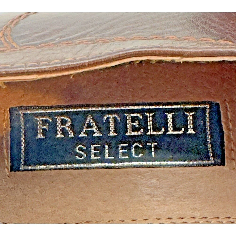 Fratelli Select Quality Leather Loafers Men's 9M Brown Square Toe Dress Shoes